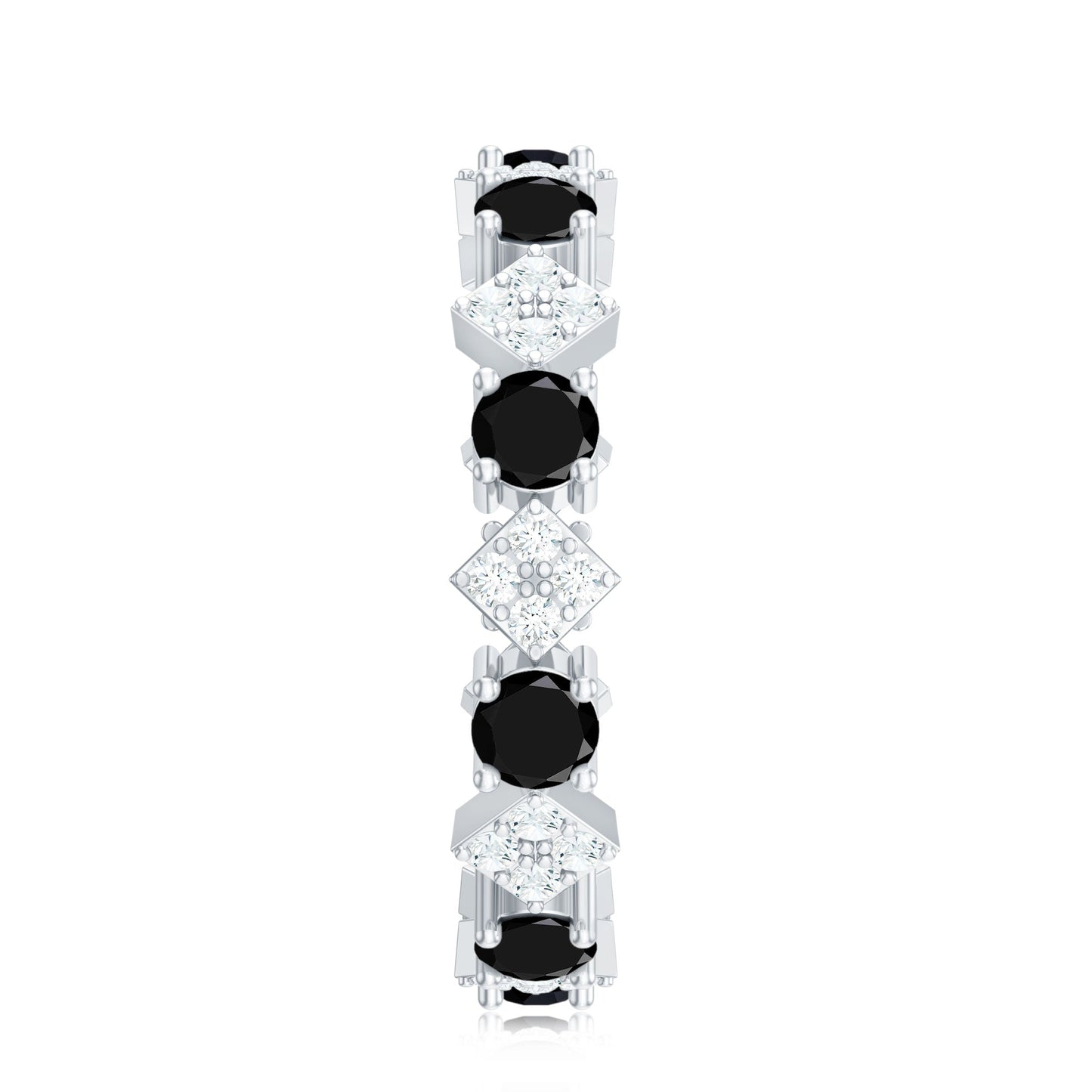 Lab Grown Black and White Diamond Eternity Ring for Women