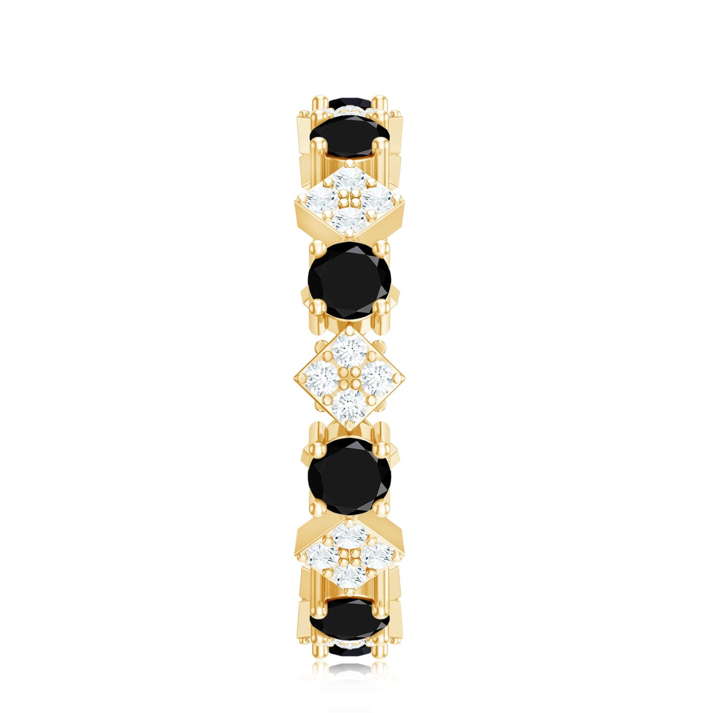Lab Grown Black and White Diamond Eternity Ring for Women
