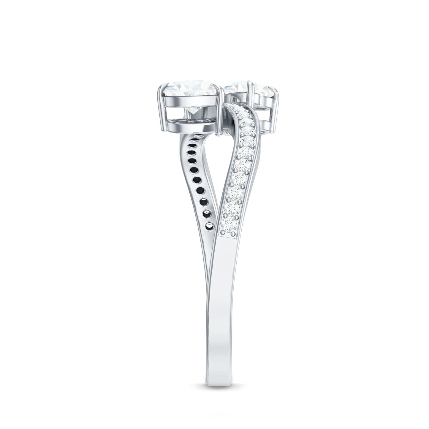 Moissanite Two Stone Pre Engagement Ring