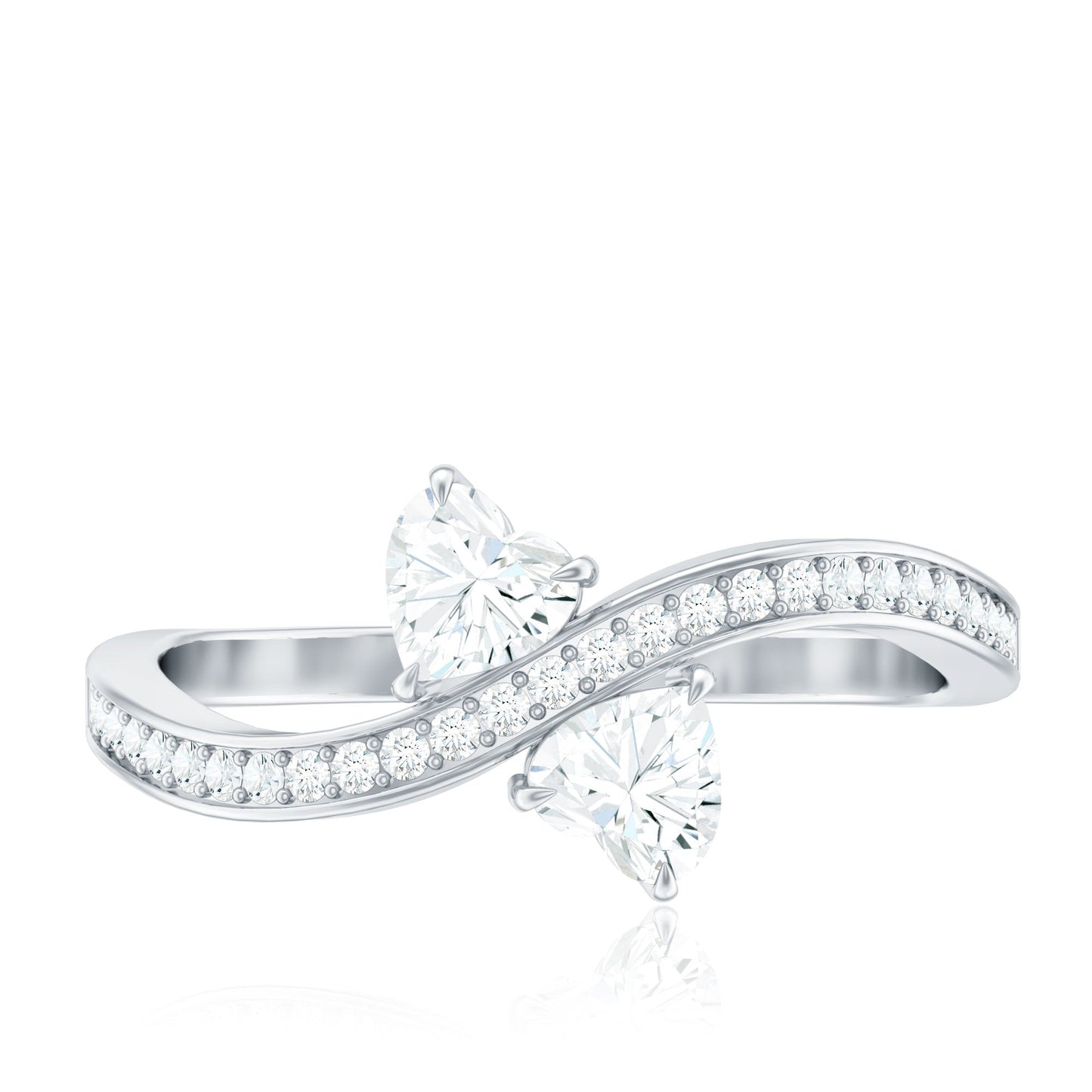 Moissanite Two Stone Pre Engagement Ring