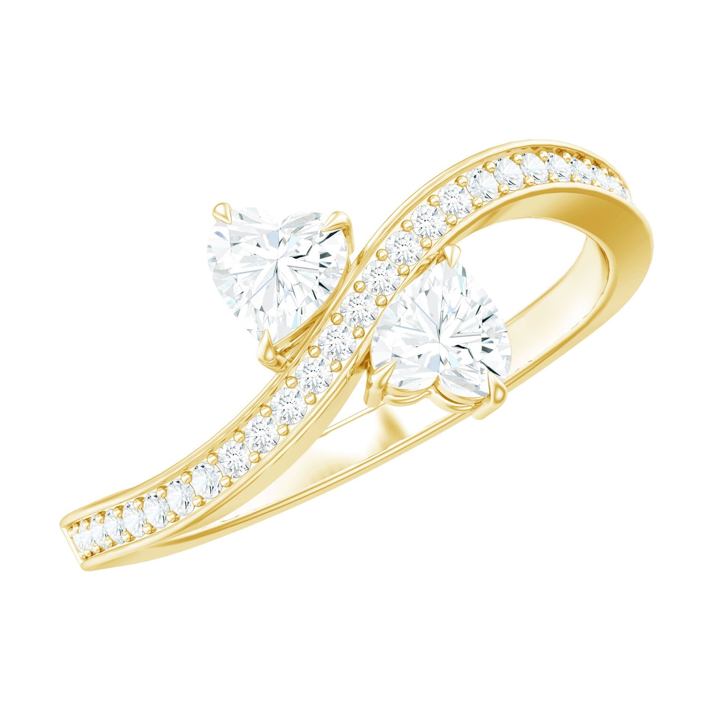 Moissanite Two Stone Pre Engagement Ring