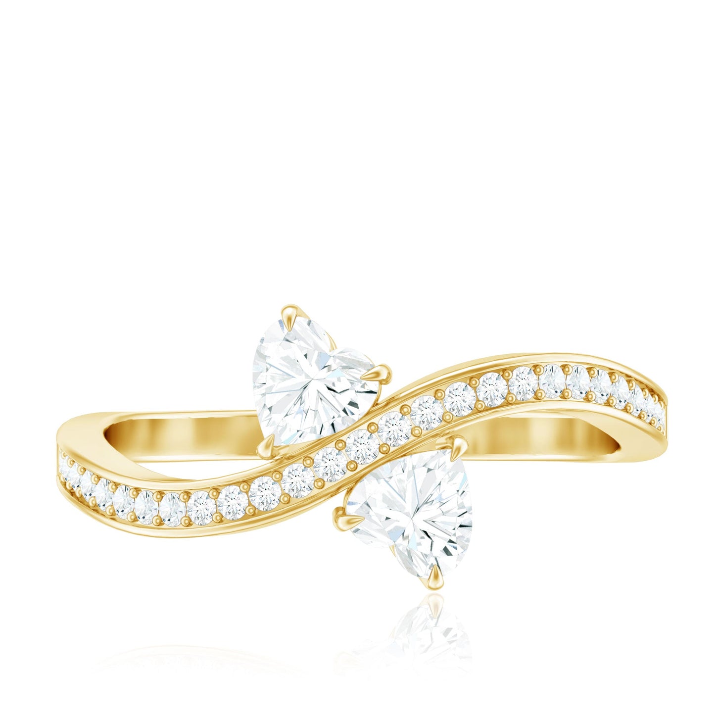 Moissanite Two Stone Pre Engagement Ring