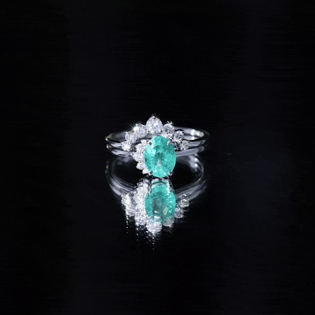 Natural Emerald Wedding Engagement Ring Set with Diamond