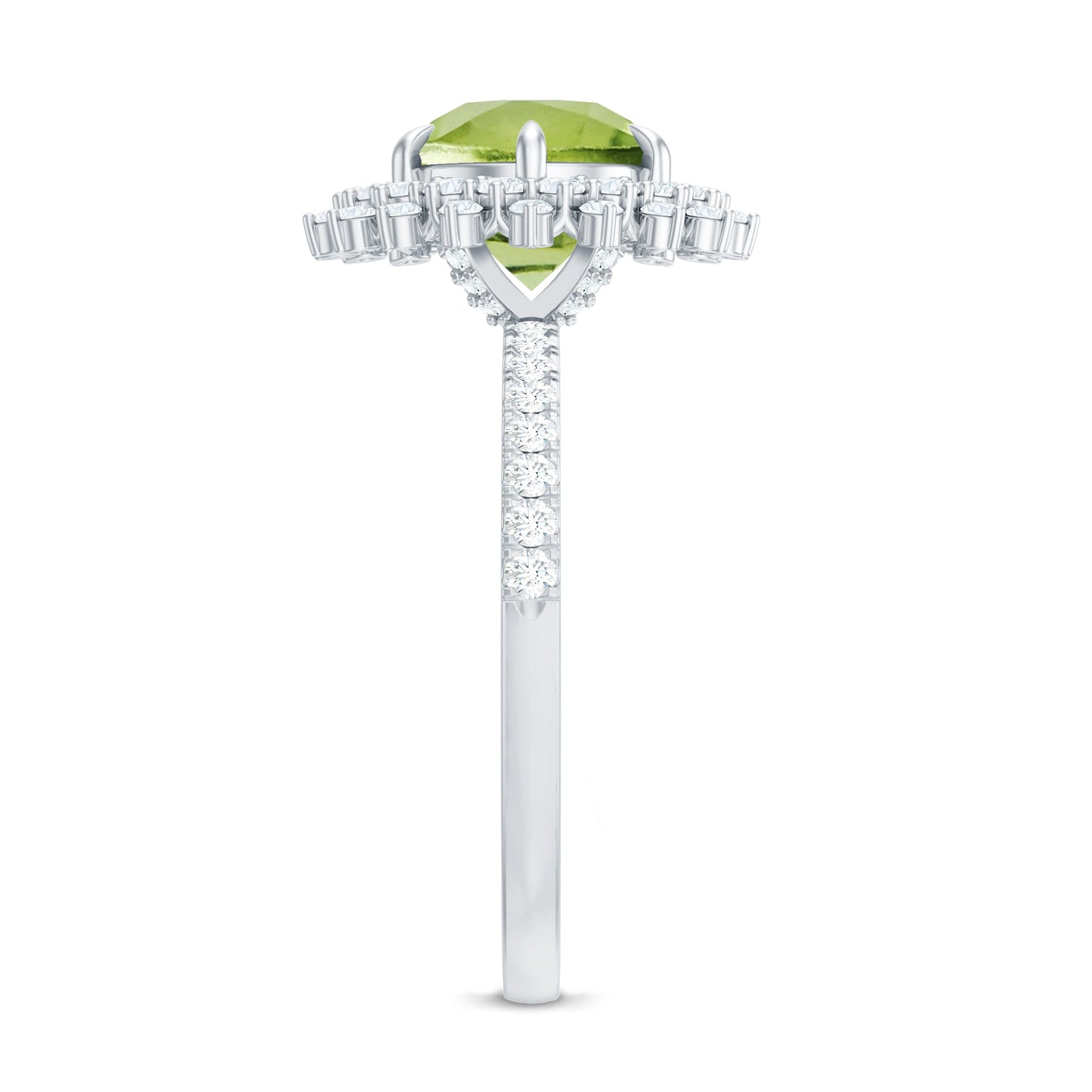 Certified Real 2 Carat Peridot Statement Engagement Ring
