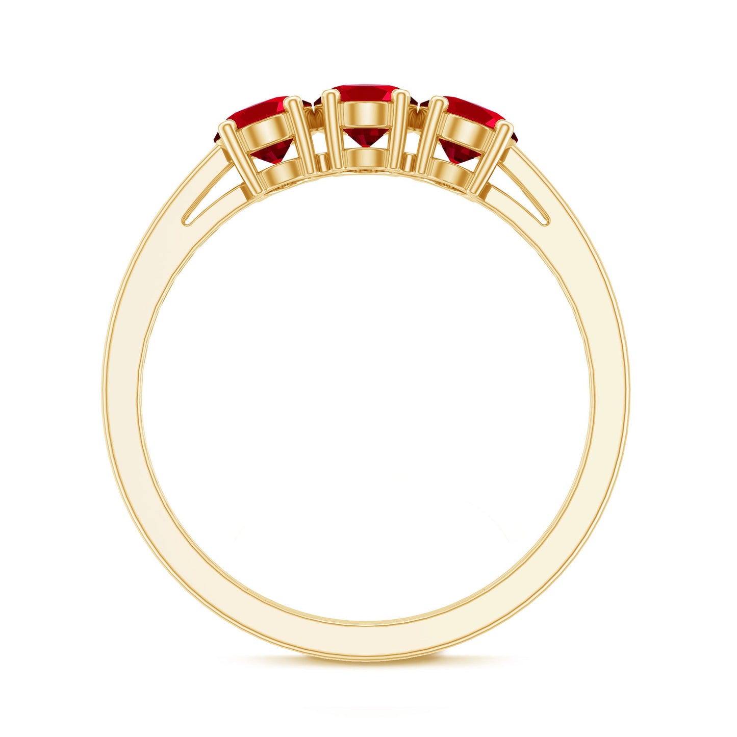Oval Cut Lab Created Ruby Three Stone Engagement Ring