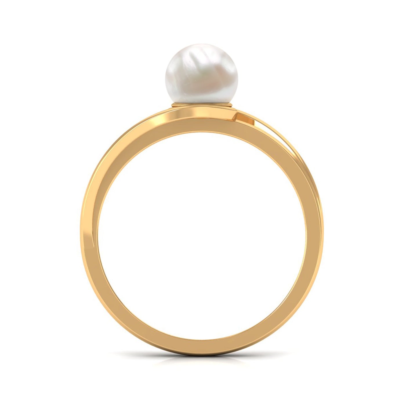 Cultured 7.4 Carat Freshwater Pearl Solitaire Engagement Ring with Bypass Shank
