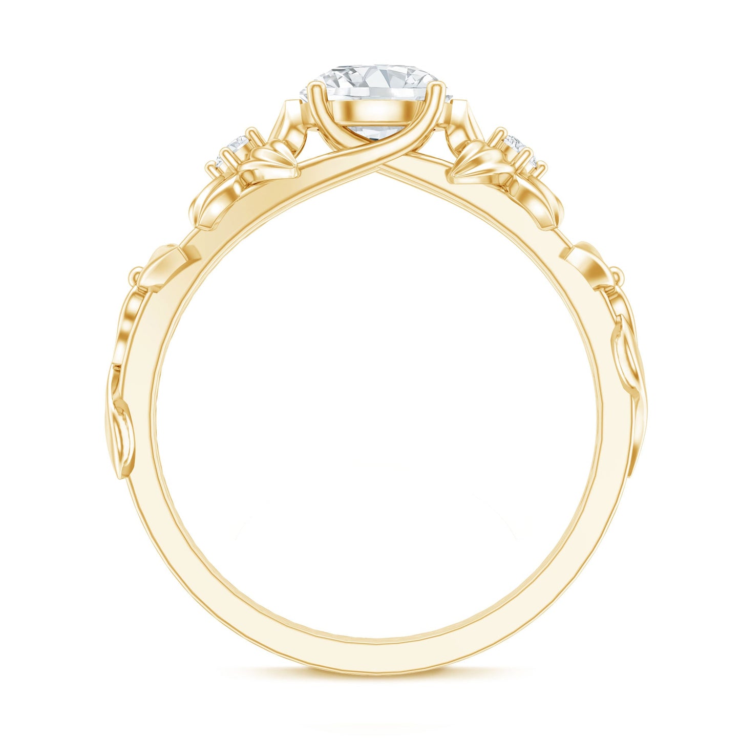 Round Cut 0.9 Carat Moissanite Floral Engagement Ring