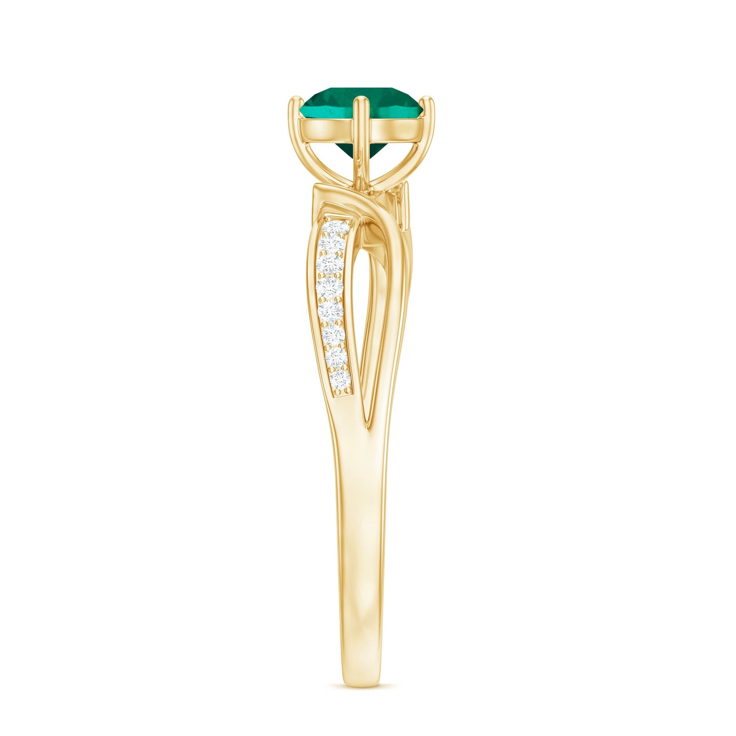 Certified Lab Grown Emerald Diamond Engagement Ring with Infinity Shank