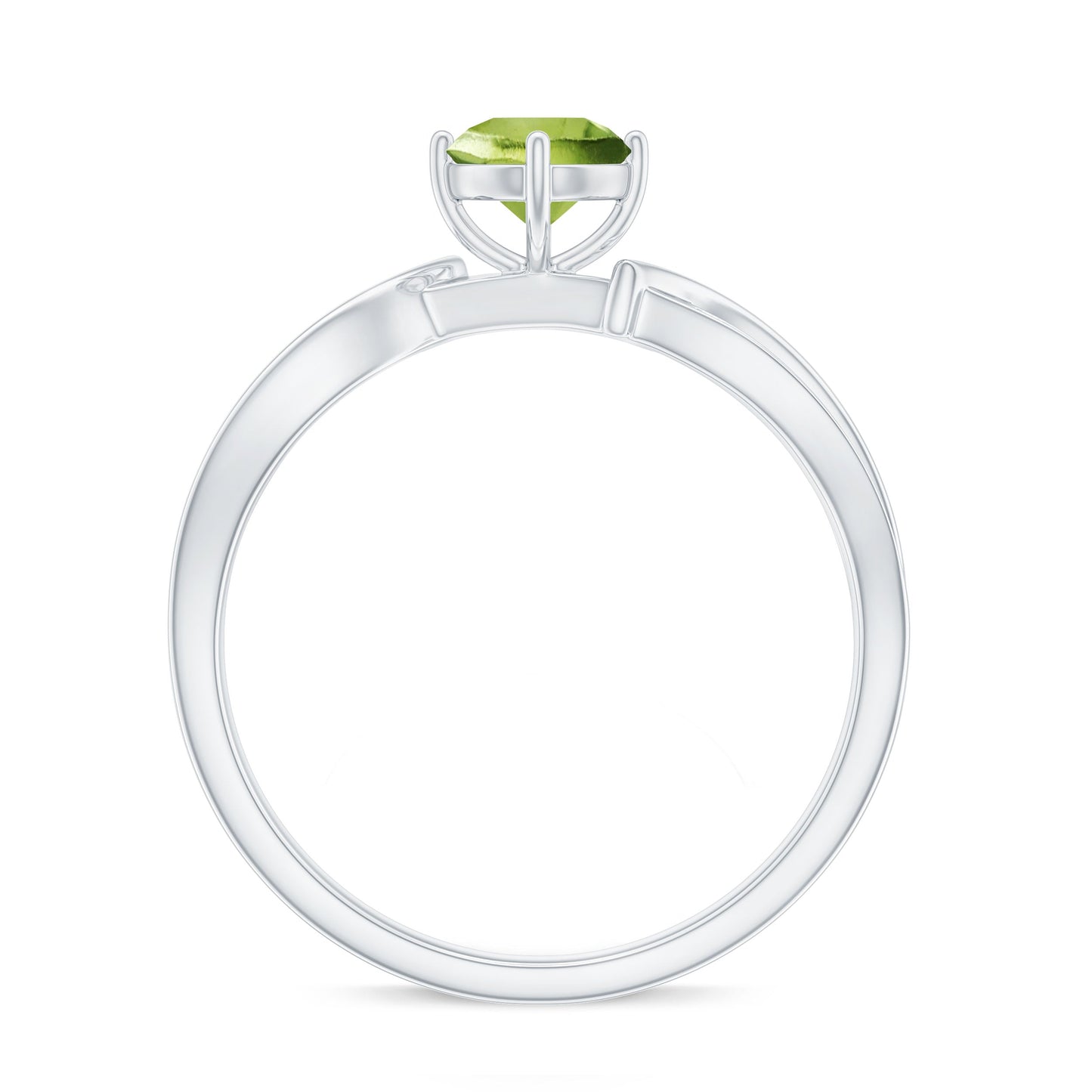 Real 0.5 Carat Peridot Infinity Promise Ring with Diamond
