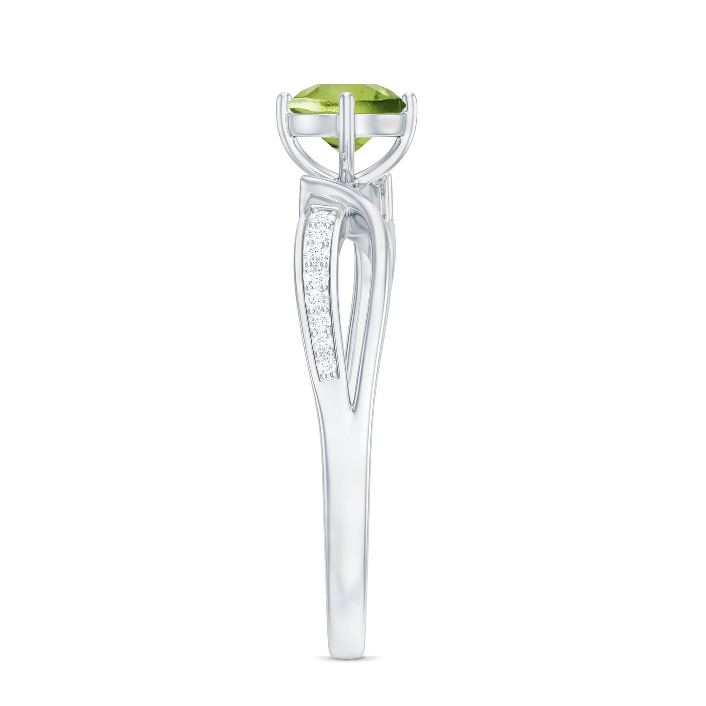Real 0.5 Carat Peridot Infinity Promise Ring with Diamond