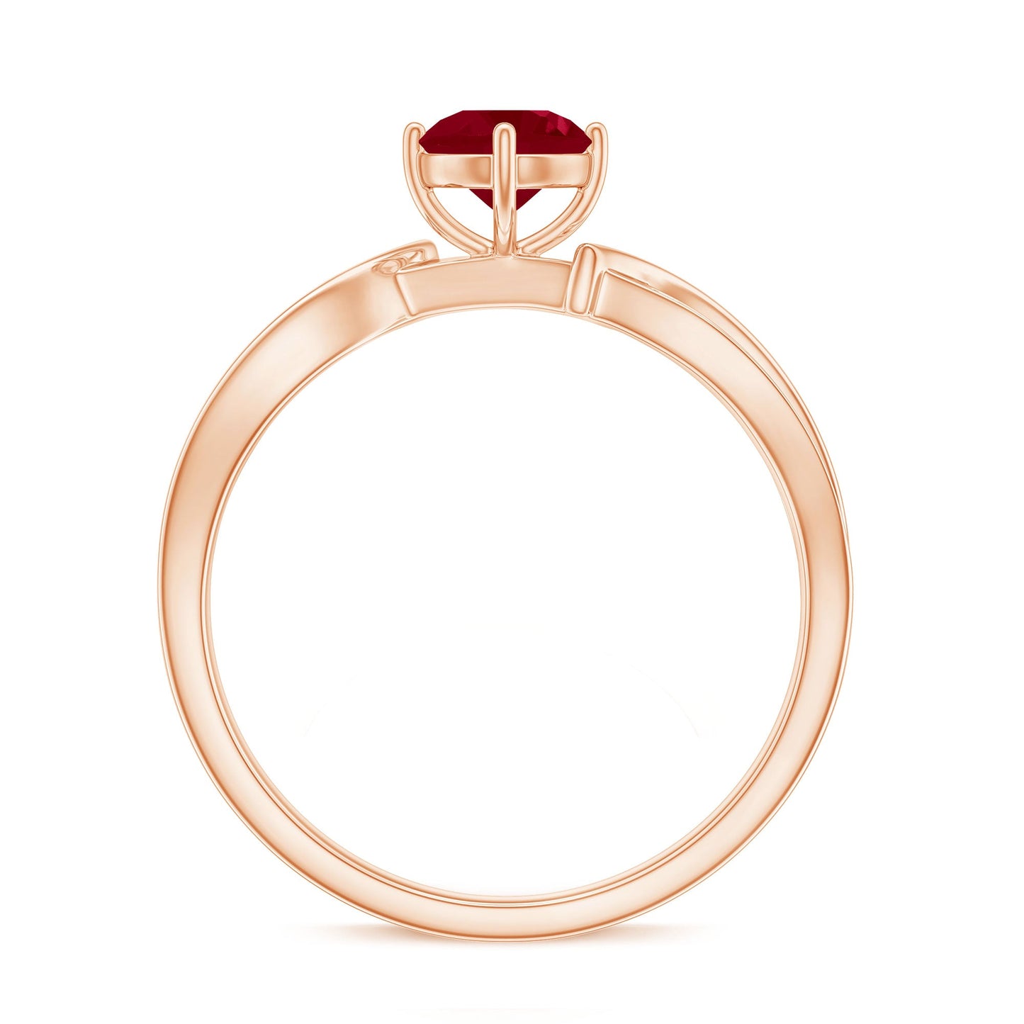 Natural 0.6 Carat Ruby Infinity Promise Ring with Diamond