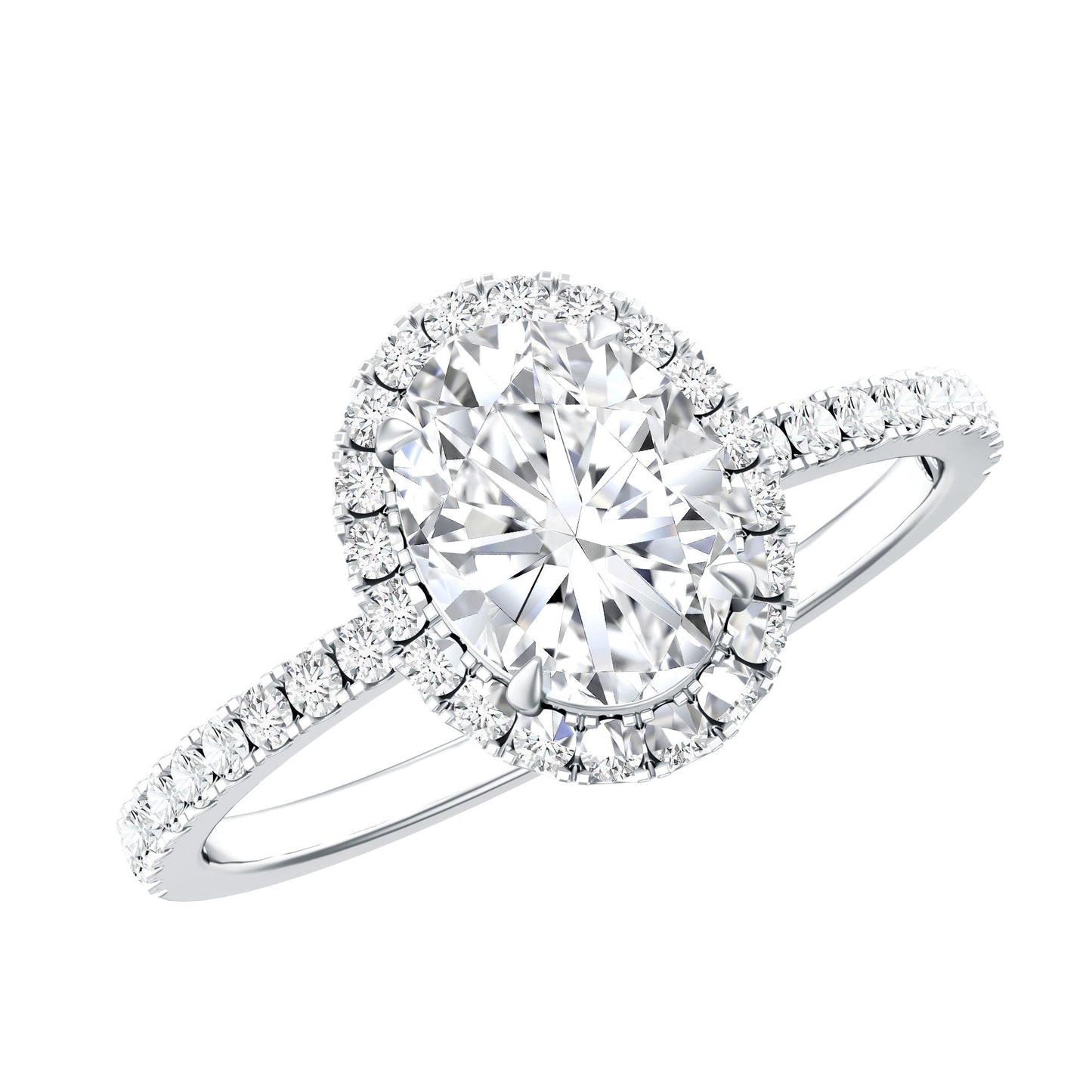 Brilliant Cut Moissanite Oblong Engagement Ring With Certificate