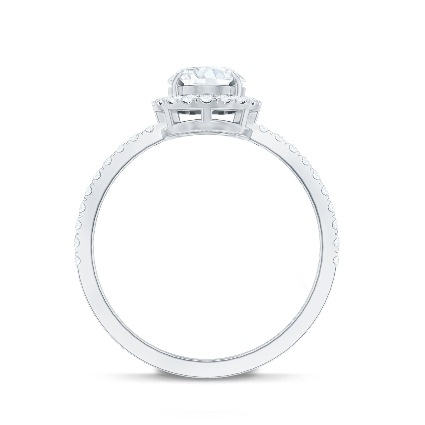 Brilliant Cut Moissanite Oblong Engagement Ring With Certificate