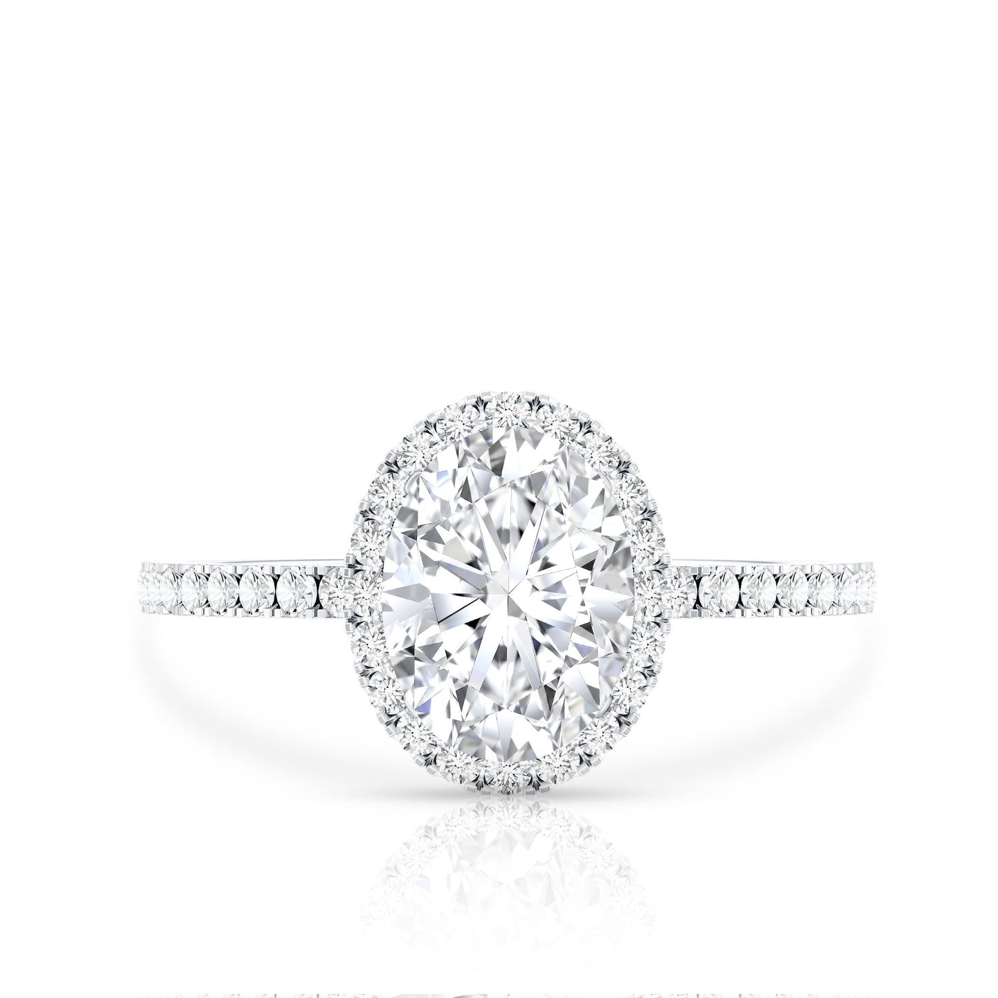 Brilliant Cut Moissanite Oblong Engagement Ring With Certificate