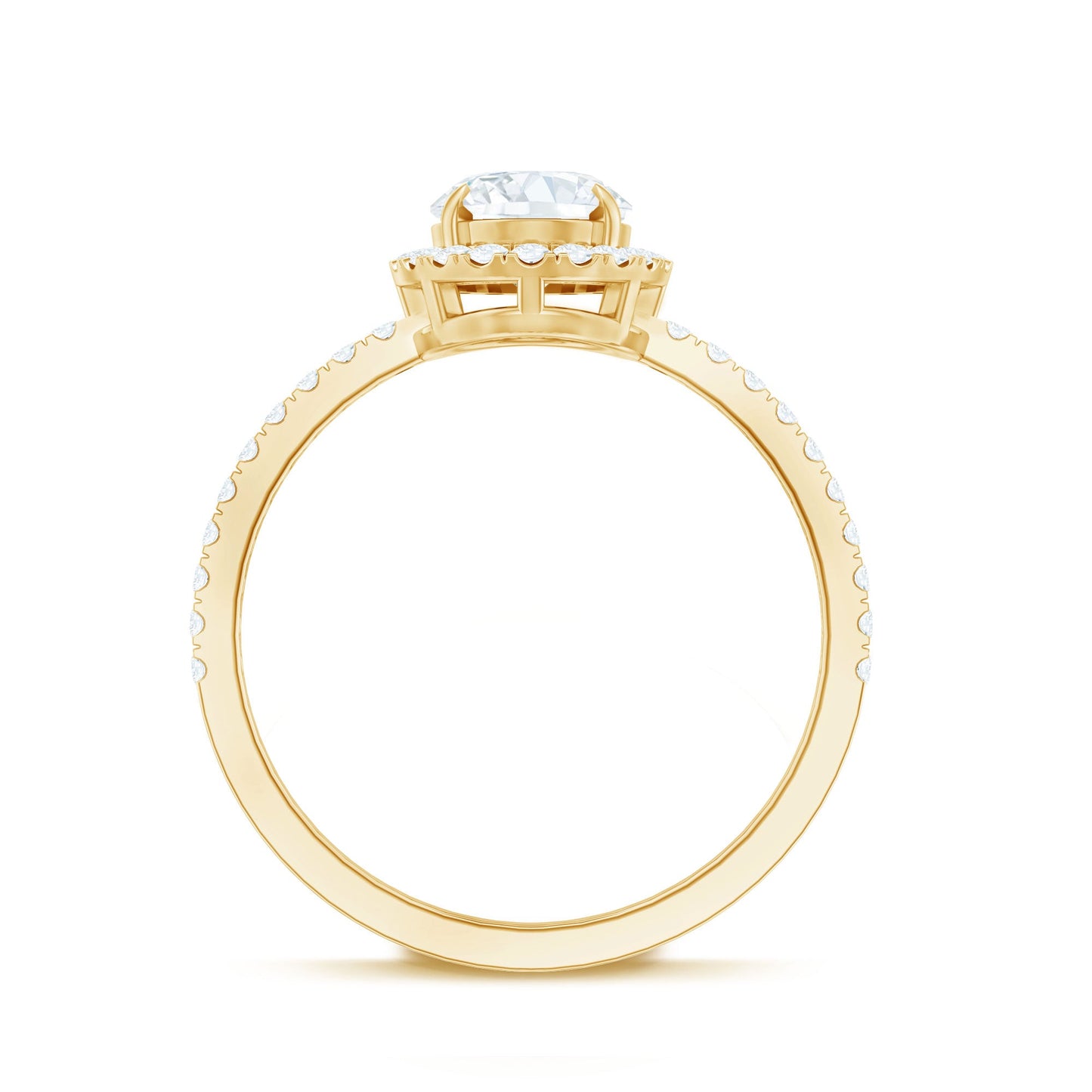 Brilliant Cut Moissanite Oblong Engagement Ring With Certificate