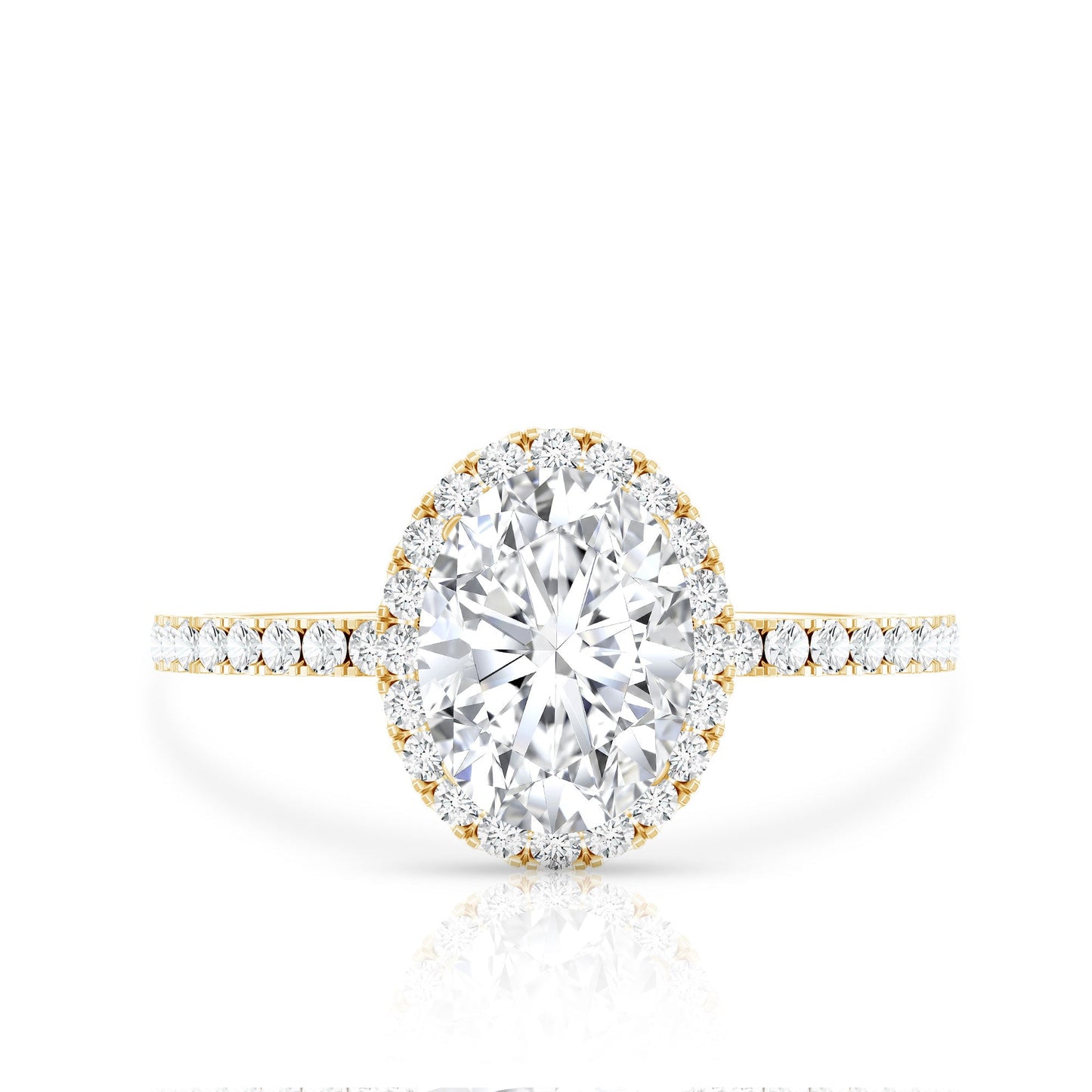 Brilliant Cut Moissanite Oblong Engagement Ring With Certificate
