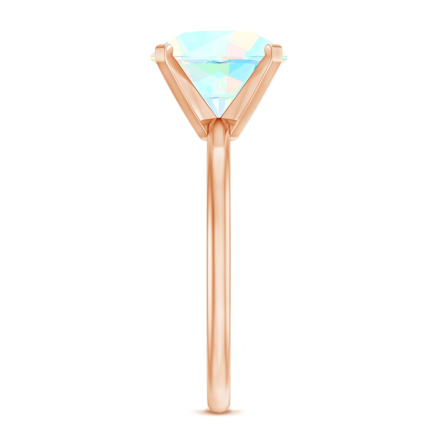 Classic 2 Carat Solitaire Ethiopian Opal October Birthstone Engagement Ring