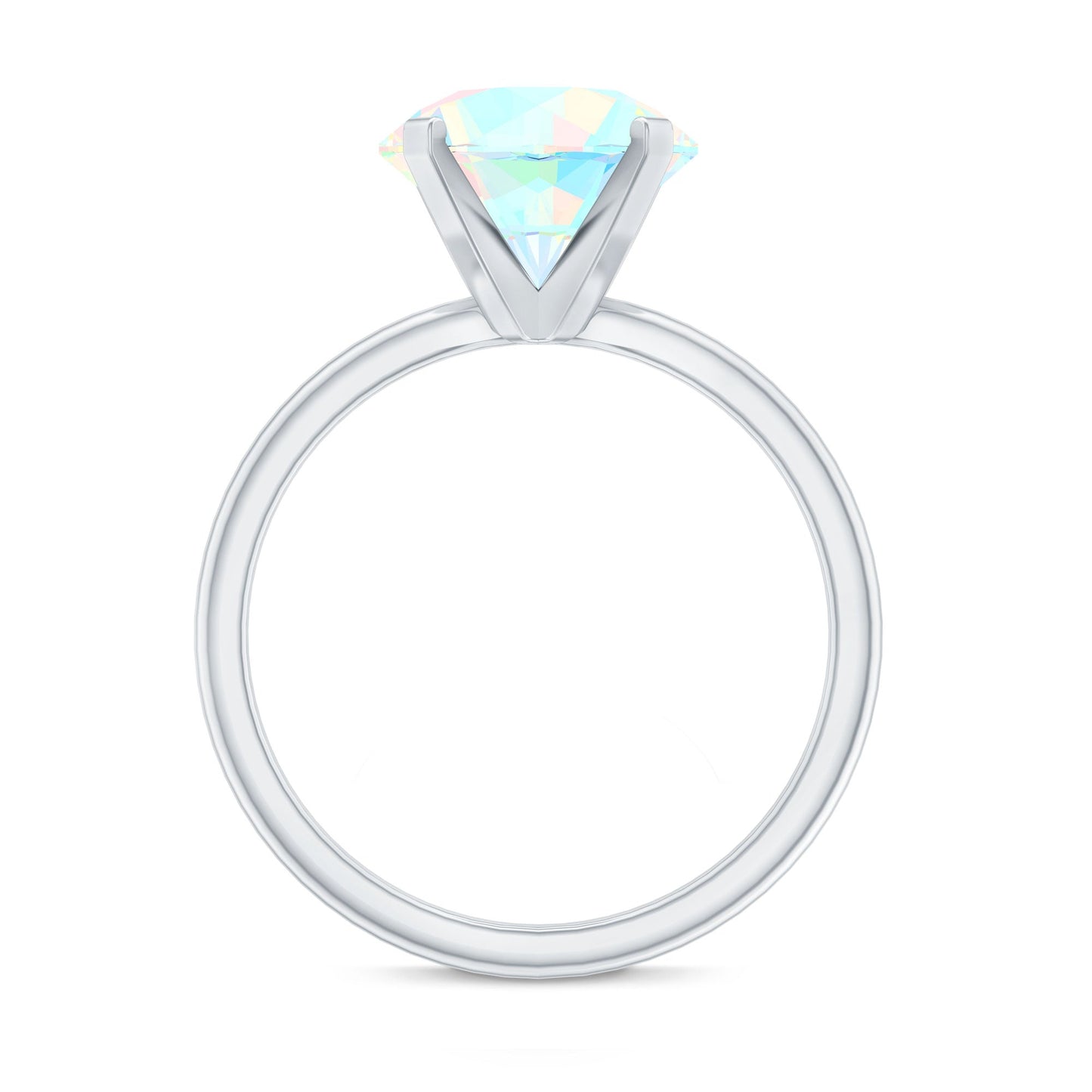 Classic 2 Carat Solitaire Ethiopian Opal October Birthstone Engagement Ring