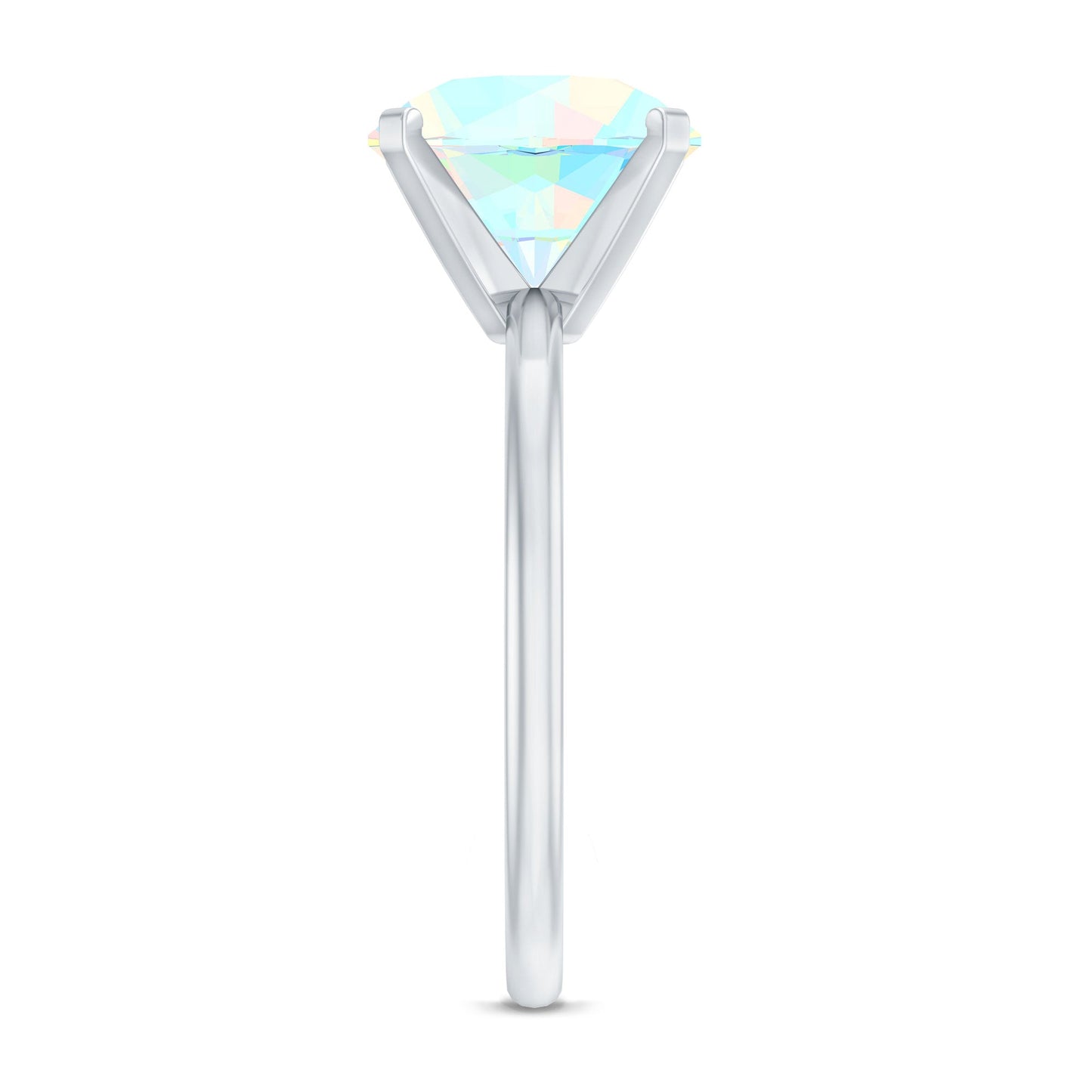 Classic 2 Carat Solitaire Ethiopian Opal October Birthstone Engagement Ring