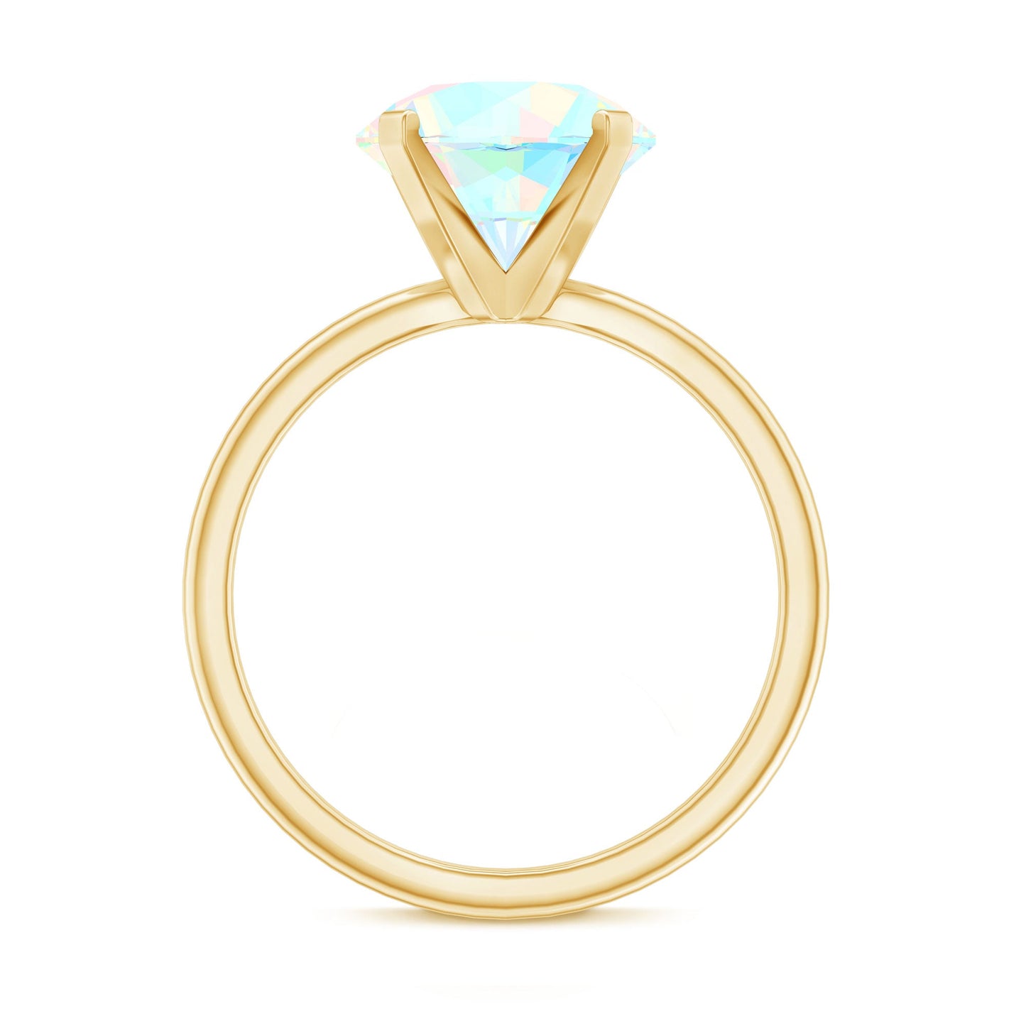 Classic 2 Carat Solitaire Ethiopian Opal October Birthstone Engagement Ring