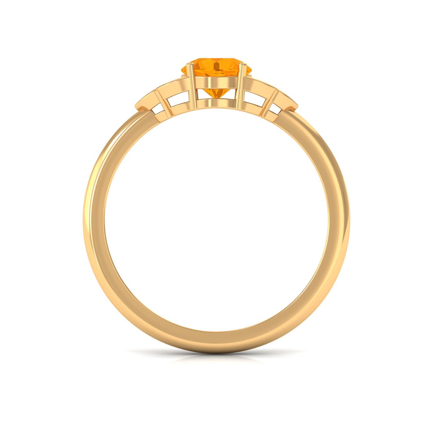 0.7 Carat Fire Opal Engagement Ring with Diamond Trio