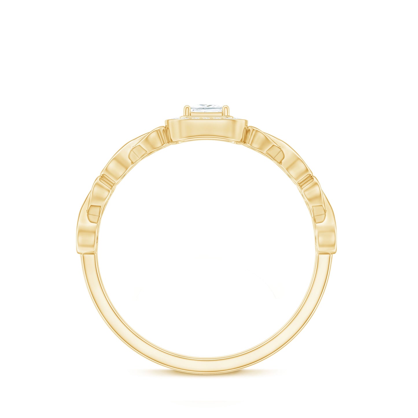 Certified Princess Cut Moissanite Infinity Engagement Ring