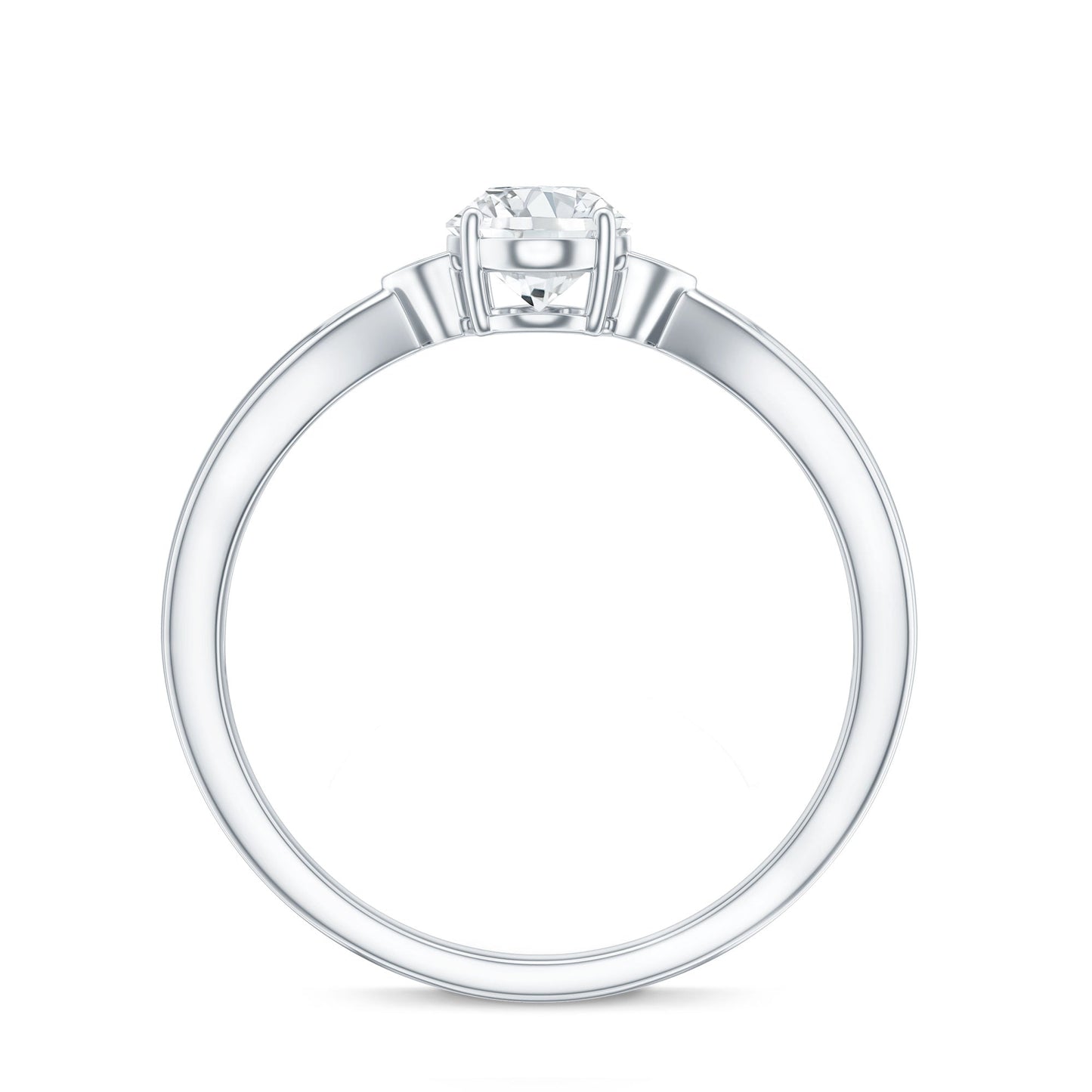 Oval Moissanite Solitaire Engagement Ring with Certificate