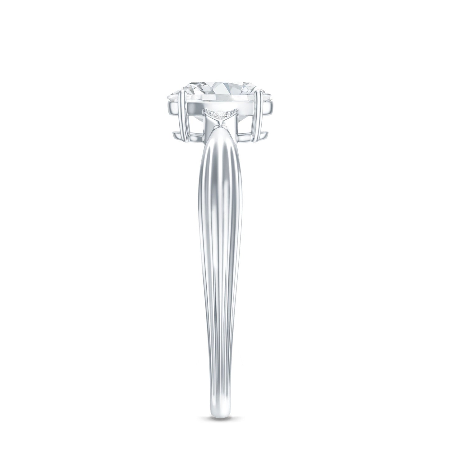 Oval Moissanite Solitaire Engagement Ring with Certificate