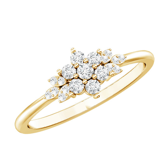 Certified Moissanite Flower Cluster Ring for Women