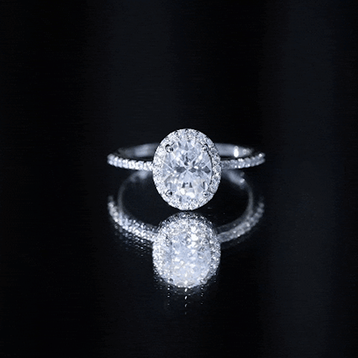 Oval Brilliant Cut Moissanite Classic Engagement Ring