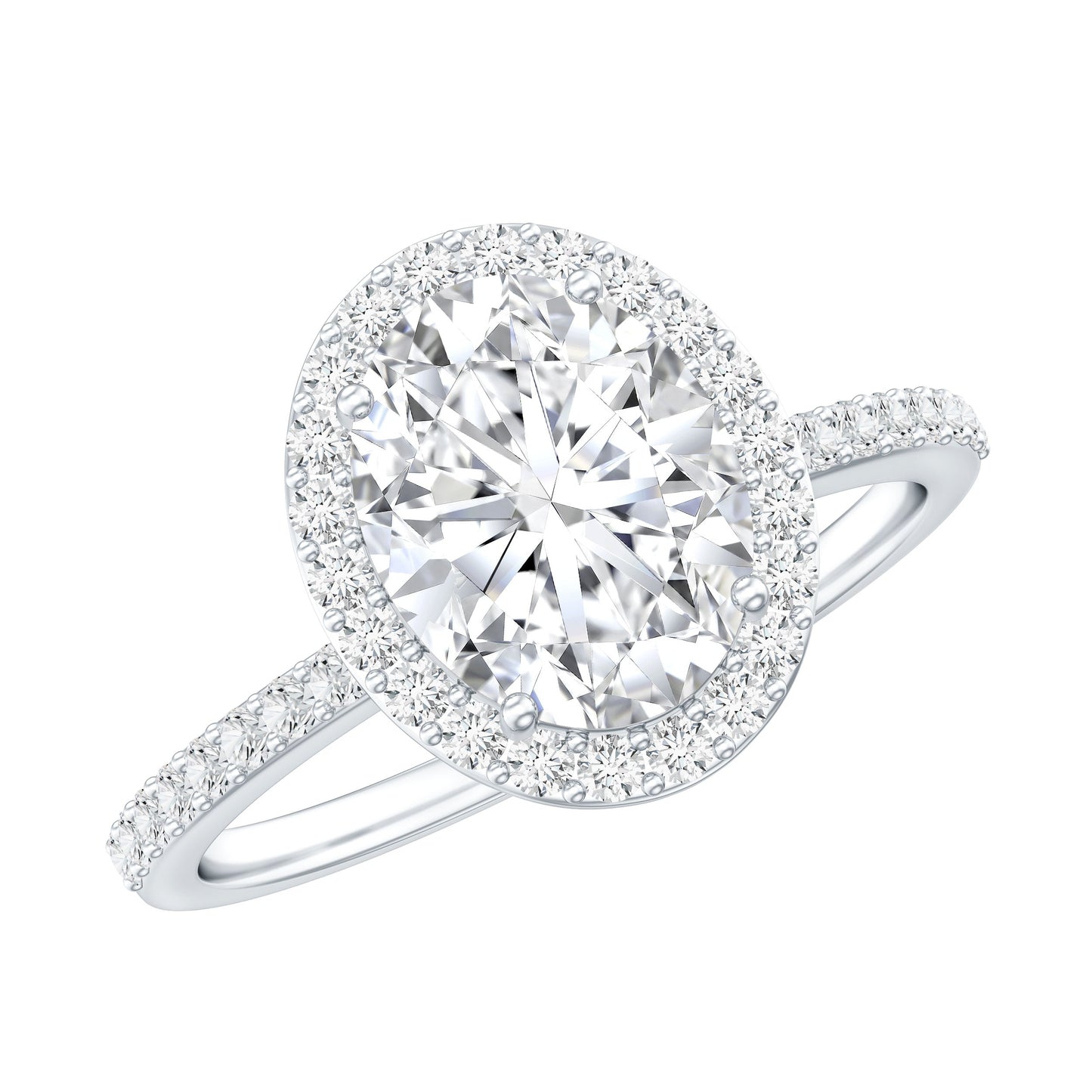 Oval Brilliant Cut Moissanite Classic Engagement Ring