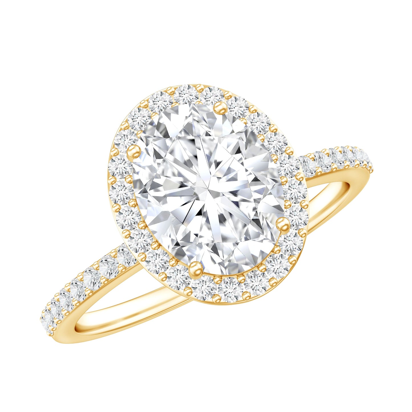 Oval Brilliant Cut Moissanite Classic Engagement Ring