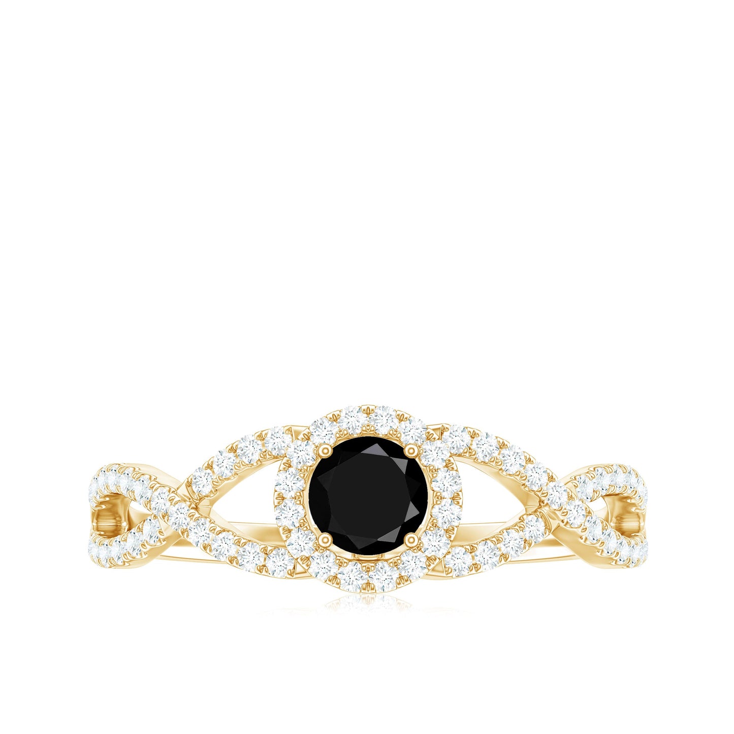 Certified 0.84 Carat Lab Grown Black Diamond Engagement Ring with Criss Cross White Diamond