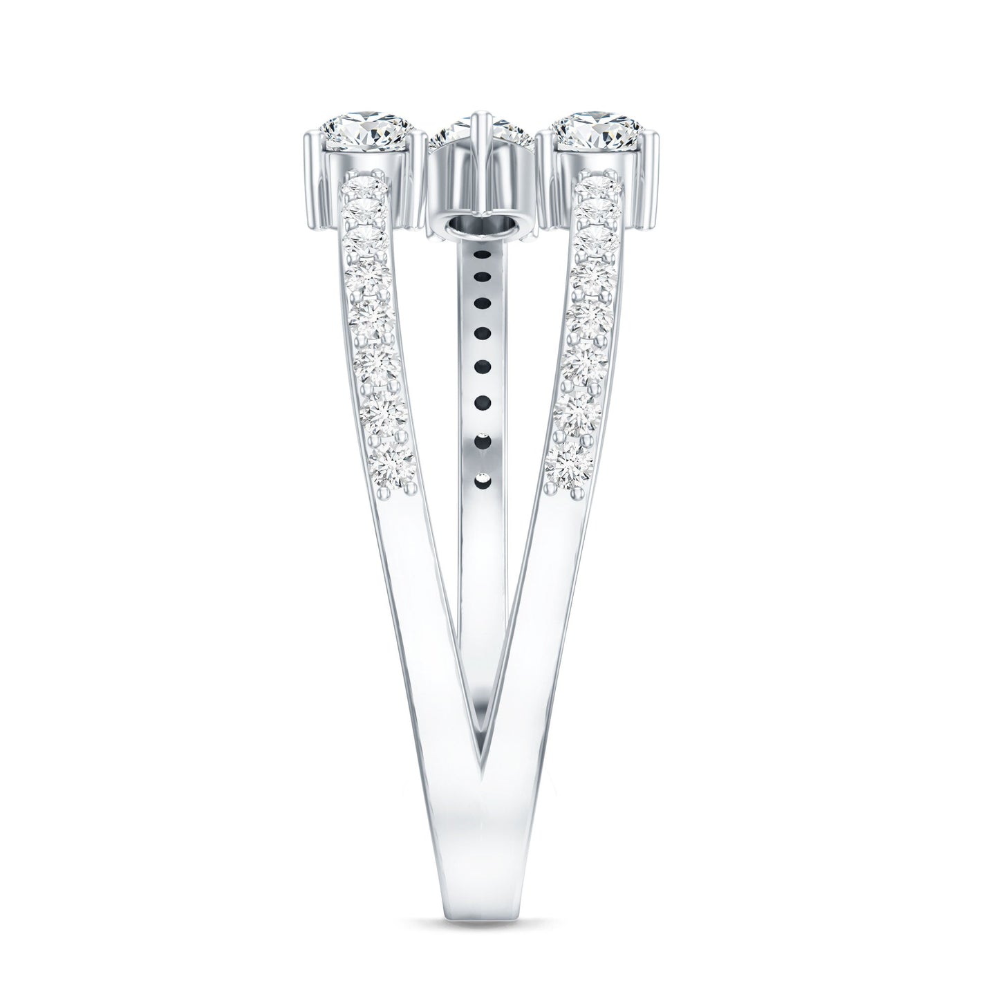 East West Style Moissanite 3 Stone Wrap Ring