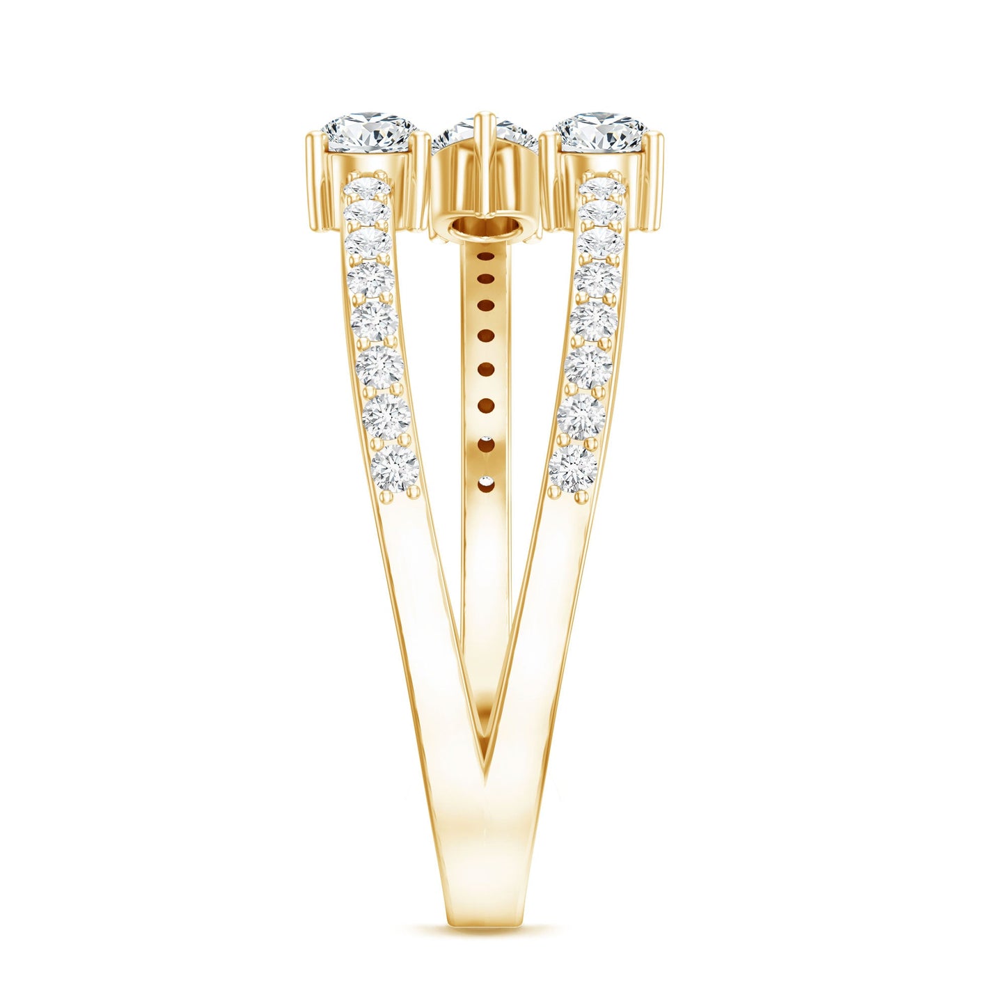 East West Style Moissanite 3 Stone Wrap Ring
