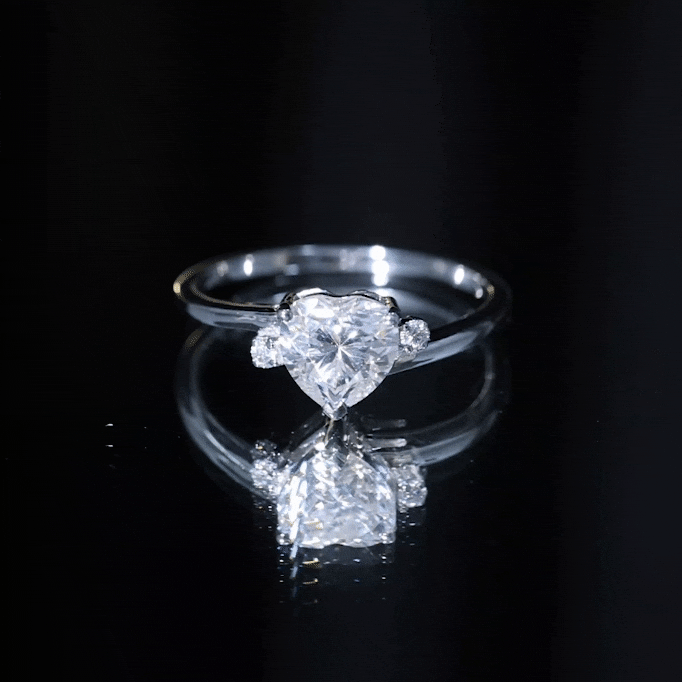 1.5 Carat Solitaire Moissanite Heart Promise Ring
