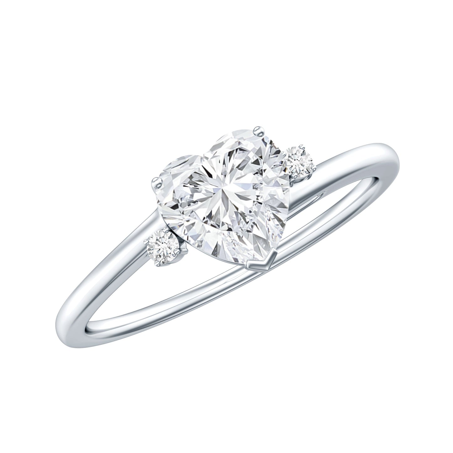 1.5 Carat Solitaire Moissanite Heart Promise Ring