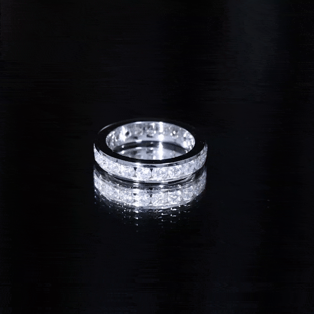 Channel Set Round Moissanite Full Eternity Band Ring