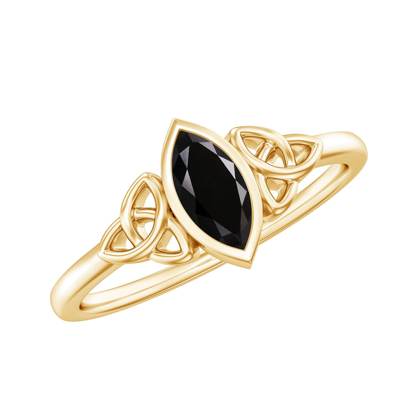 Marquise Shape Black Spinel Solitaire Promise Ring