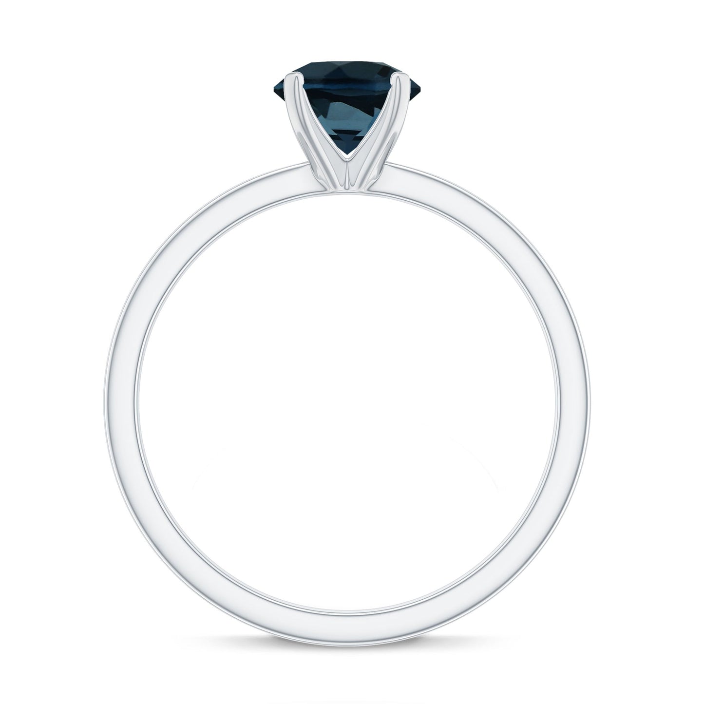 1.3 Carat Round London Blue Topaz Solitaire Ring With Certificate