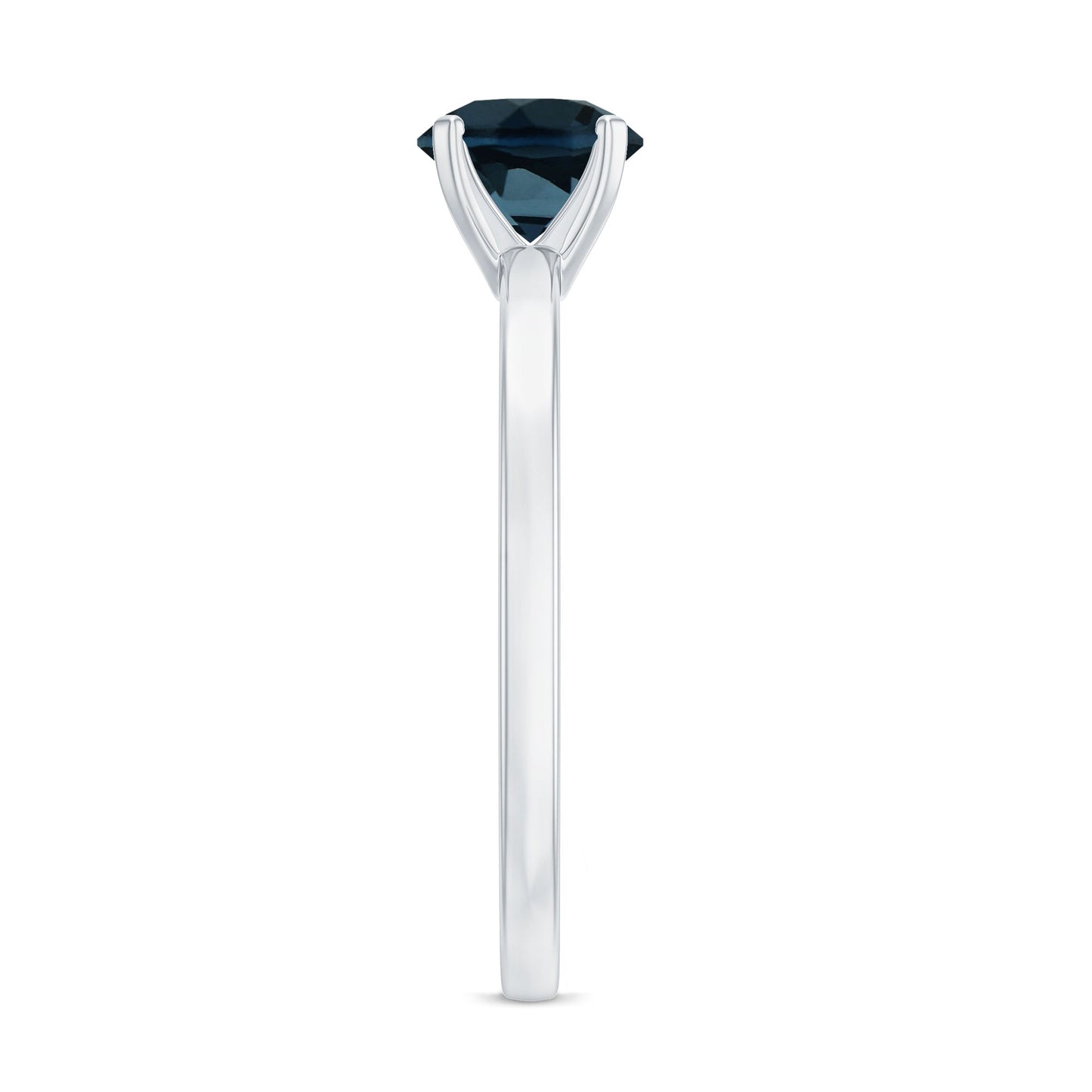 1.3 Carat Round London Blue Topaz Solitaire Ring With Certificate