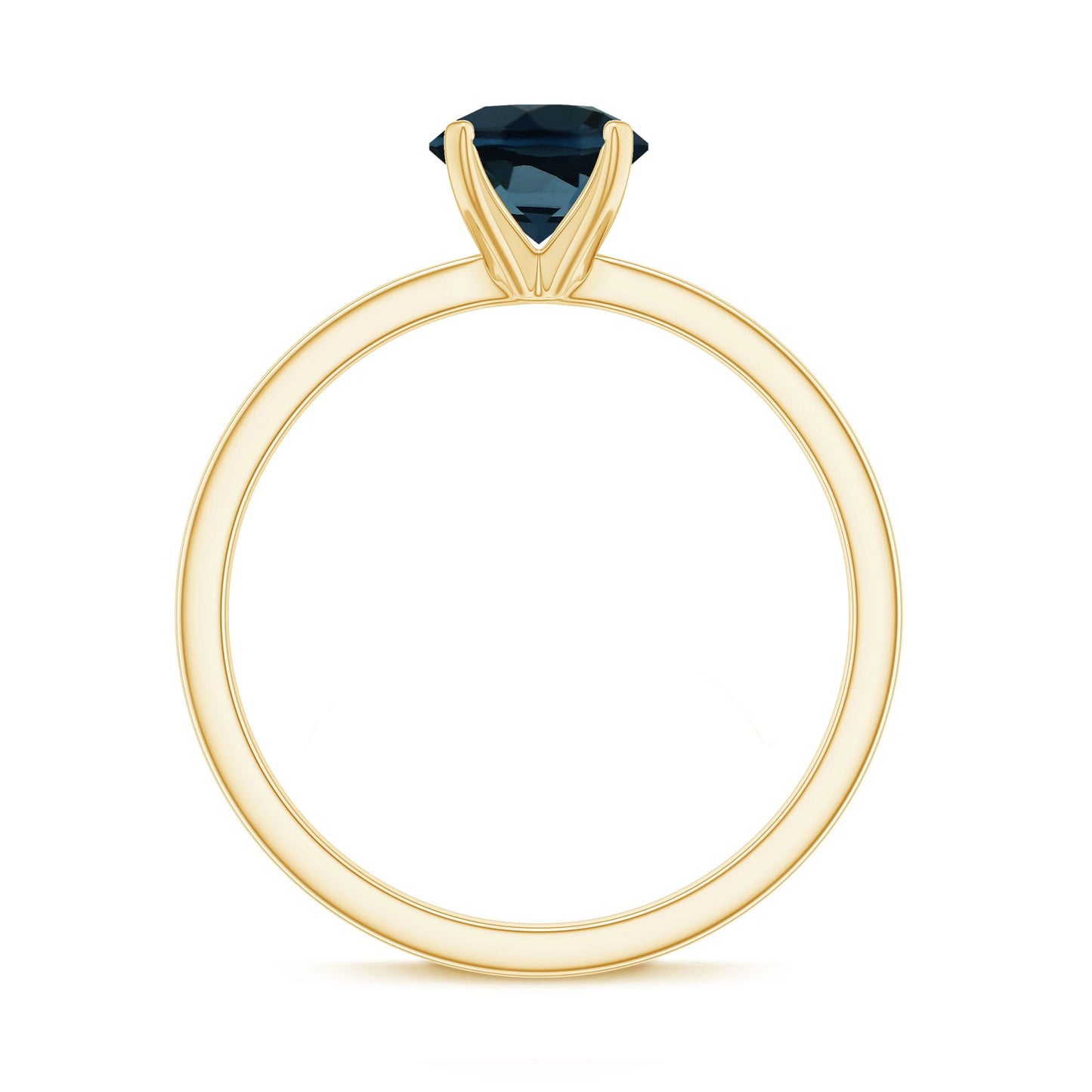 1.3 Carat Round London Blue Topaz Solitaire Ring With Certificate