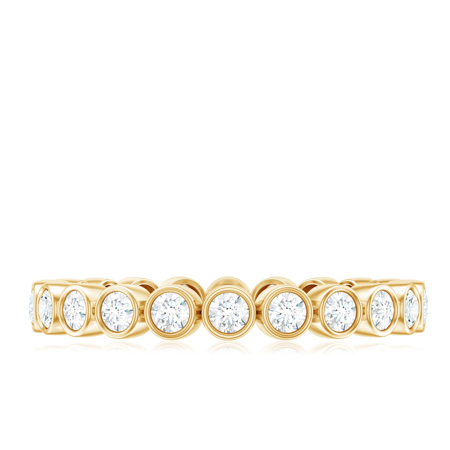 Full Eternity Wedding Band with Bezel Set Moissanite