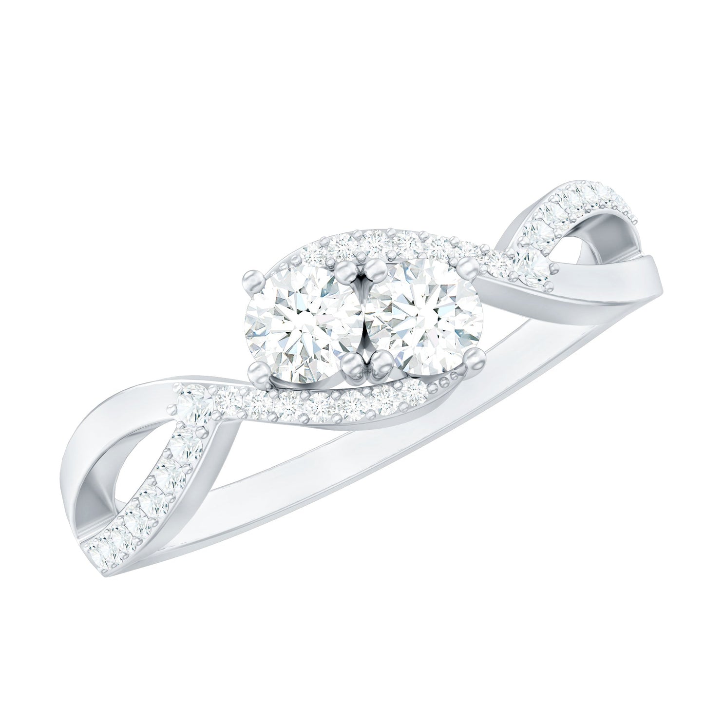 Toi Et Moi Round Moissanite Infinity Promise Ring