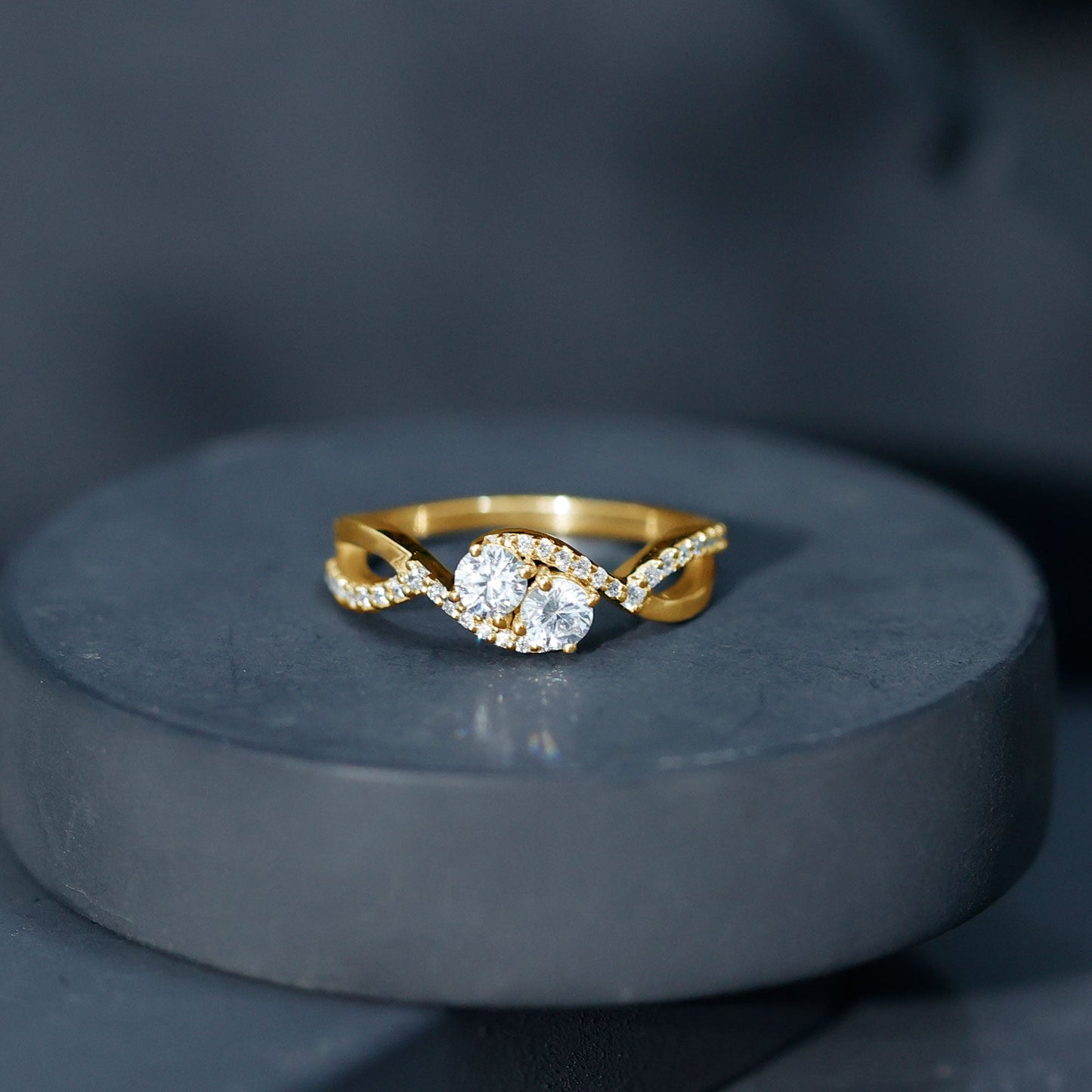 Toi Et Moi Round Moissanite Infinity Promise Ring