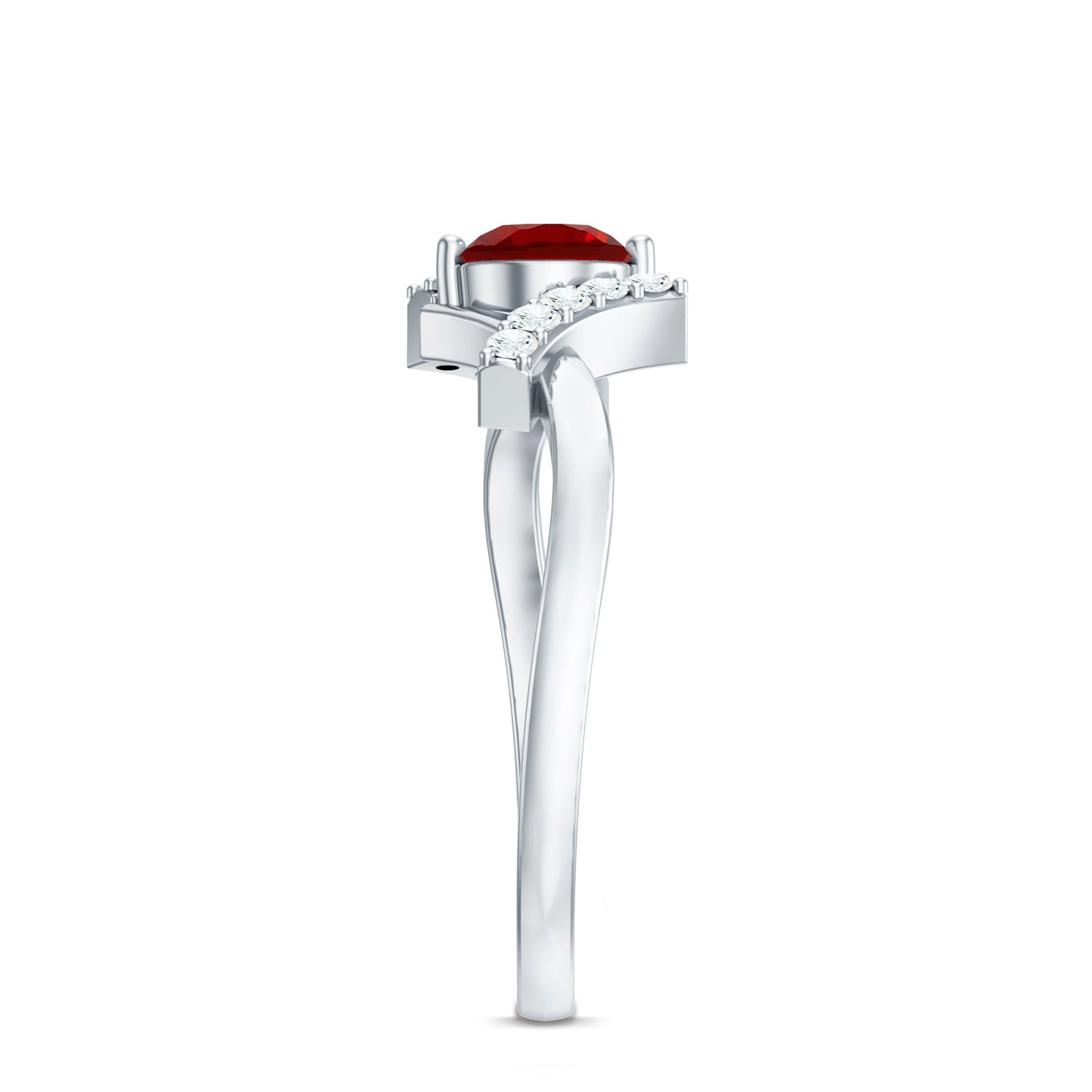 Lab Created Ruby and Diamond Promise Ring for Her