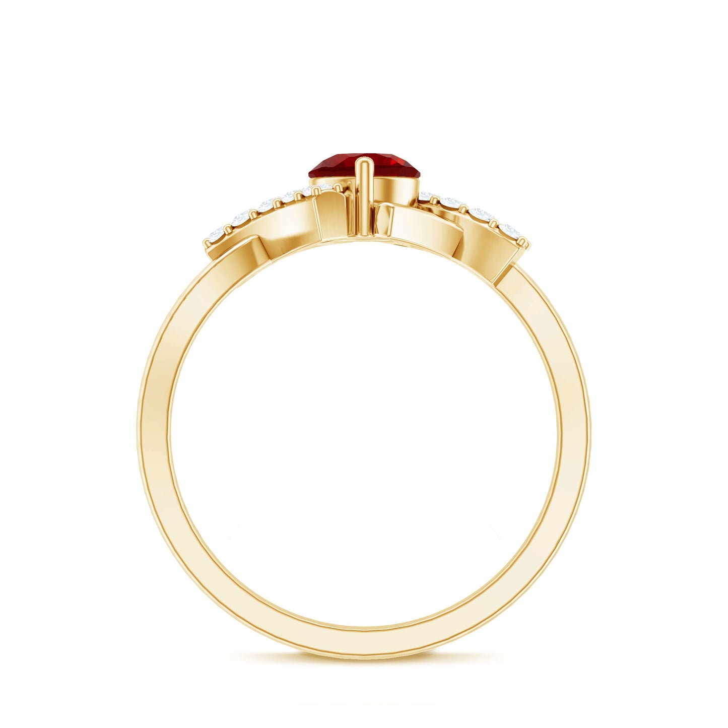 Lab Created Ruby and Diamond Promise Ring for Her