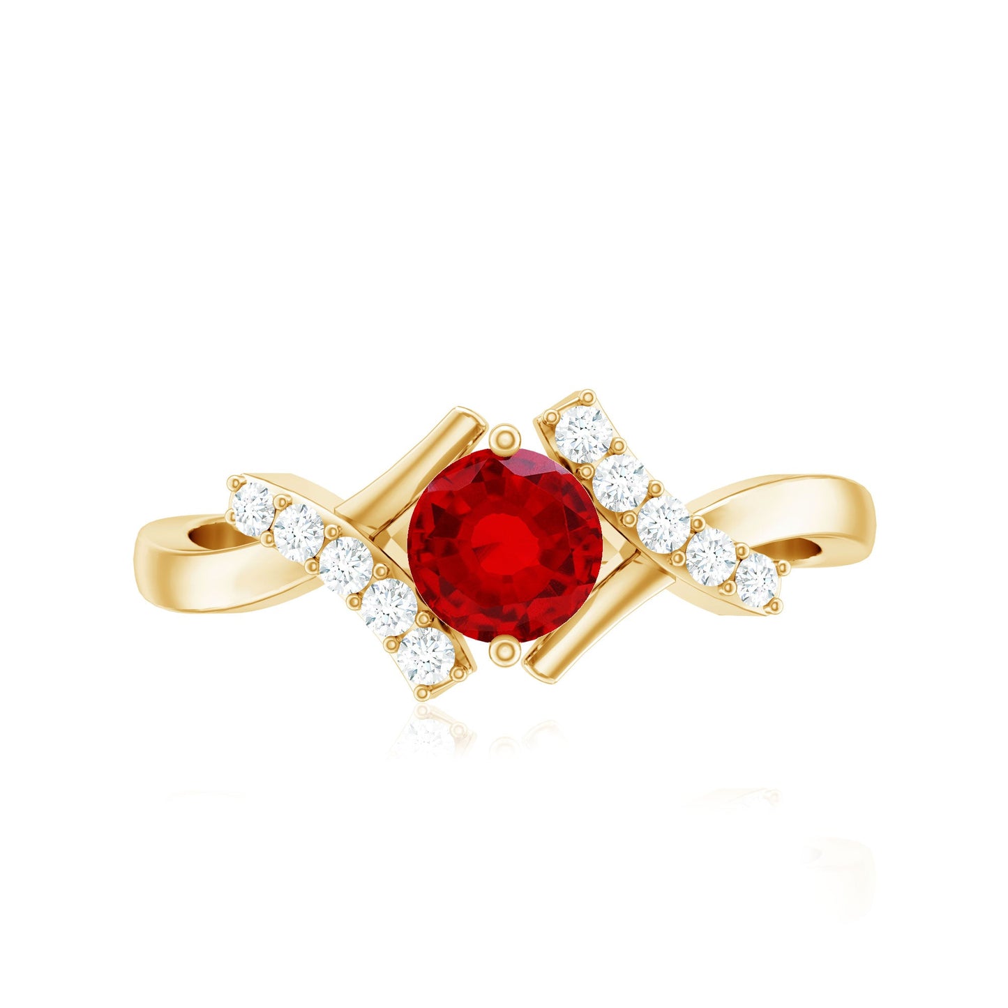 Lab Created Ruby and Diamond Promise Ring for Her