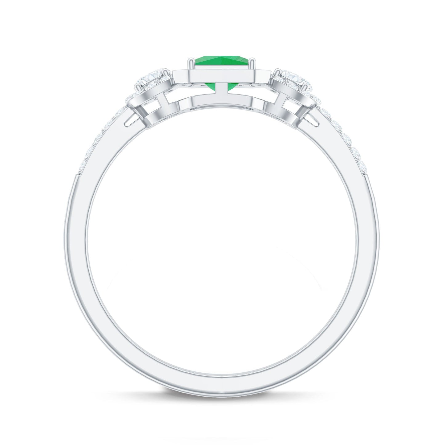 Princess Cut Emerald Classic Vintage Engagement Ring Diamond