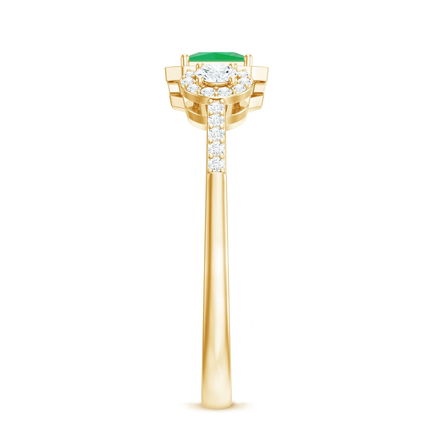 Princess Cut Emerald Classic Vintage Engagement Ring Diamond